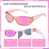 FancyPink Womens Pink Mirrored Sunglasses Polarized - Trendy Wrap Shades