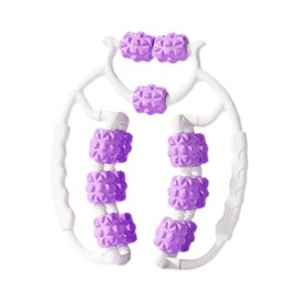 SM SunniMix Leg Massager Roller Handheld 15 Point 360° Portable Deep Tissue Massage Tool for Indoor Physical Bodybuilding Equipment Yoga, Violet