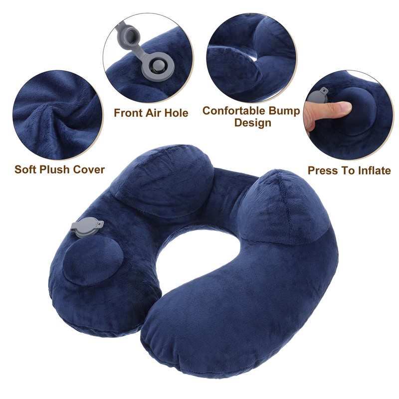 PATIKIL Automatic Inflatable Pillow, 2 Pcs Soft Flash Travel Neck
