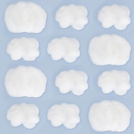 Jetec Accesorios de Nubes Artificiales Decoraciones Colgantes de Nubes 3D de Imitación Adorno Colgante Decorativo DIY para Habitación con Forma de Nube (12 Piezas, Tamaño Pequeño y Mediano)