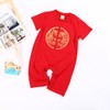 Chinese Style Infant Short Sleeve Embroidery Jumpsuit Cotton Breathable Baby