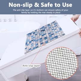Shower Mat Non-Slip 60 x 60 cm Soft Comfort: Non-Slip Shower Mat Quick Drying Bath Mat Anti-Mould Loofah PVC Shower Mat with Drainage Holes for Bathroom