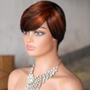 Mysyty Orange Short Bob Wig Human Hair Pixie Cut wigs