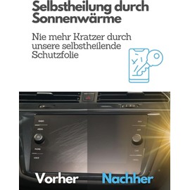 DISSKIN® Displayschutzfolie für Volkswagen Discover Media & Pro Display - selbstheilend durch Wärme, Matt, antibakterielle Beschichtung, Anti-Fingerabdruck (Kompatibel zu VW Touran Discover Media)