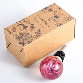 Pyotivol Cute Wine Stopper, Resin Flower Wine Bottle Stopper Decor, Floral Wine Stoppers for Wine Bottles for Wedding,Holiday,Birthday,Party and Gift (purple)