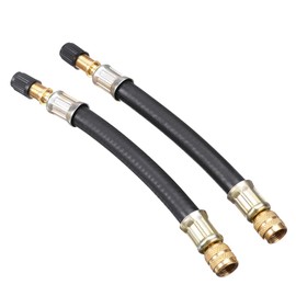 Lunpog 2 Pieces Flexible Rubber Tire Valve Adapter Extension with Valve Cap for Universal Cars, Trucks, Motorcycles, Bikes (210mm)