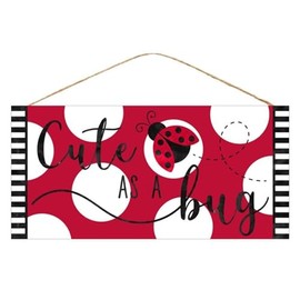 Craig Bachman 12" Wood Sign: Cute As A Bug - MDF Wood Wall Door Hanger Sign; Wreath Accent