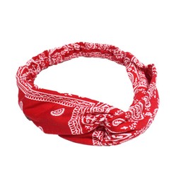 Fashion Thick Headbands for Women - Elastic Twisted Knot Stretchy Hair Bands | Soft Wide Non-Slip Head Wraps & Turban Style Hair Accessories for Women (Red, Adjustable)