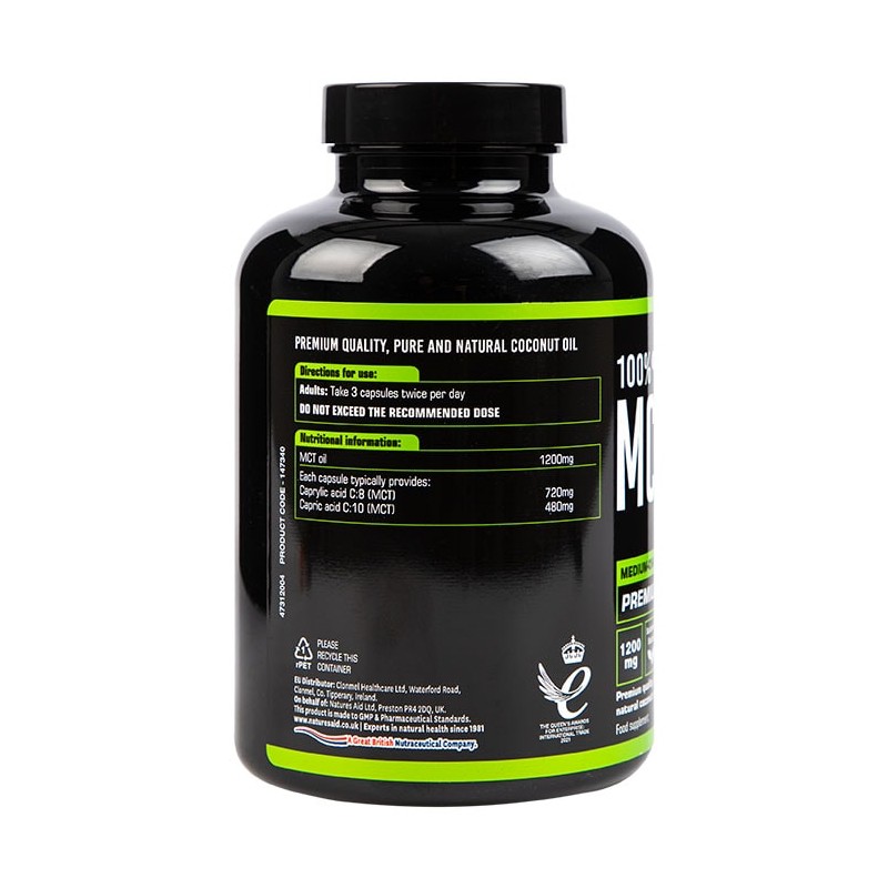 Natures Aid 100% MCT Oil 120 Capsules