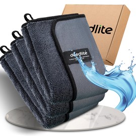 Deedlite Microfiber Cleaning Cloth for Car – Ultra-Absorbent, Edgeless Car Drying Towel, Streak-Free, Scratch-Free, Water Spots for Motorcycle, Cars & Trucks