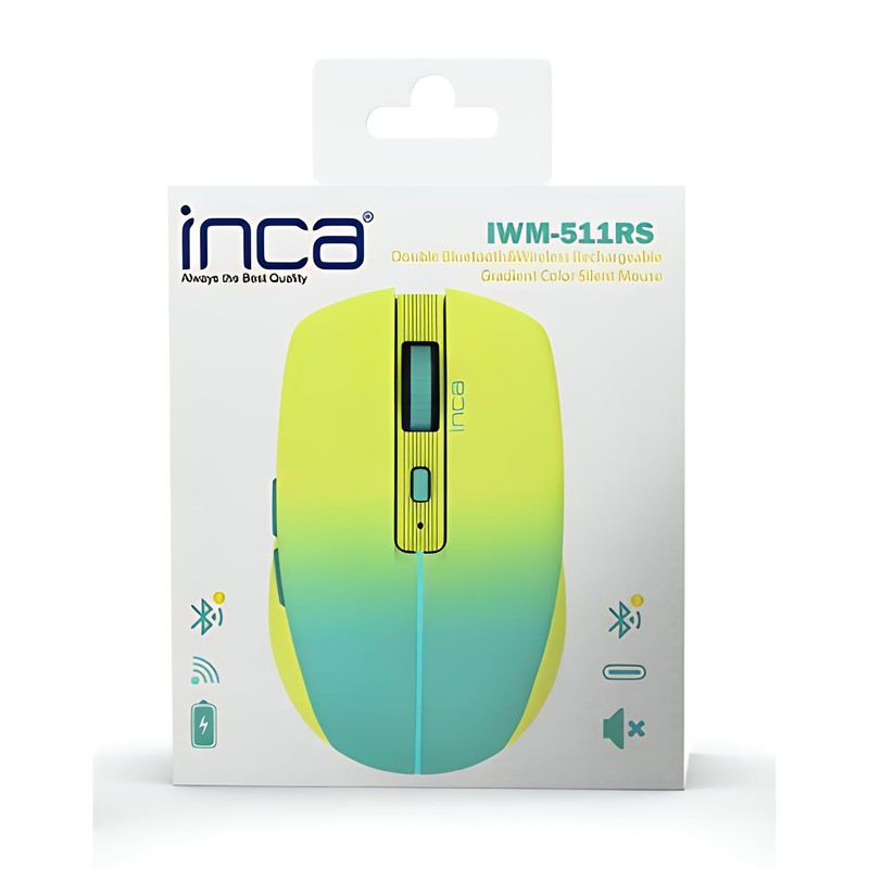 Inca Mouse IWM-511RS 1600 DPI Wrls BT 6D Button Yellow