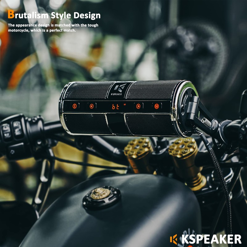 Motorcycle Speakers Bluetooth Waterproof Radio Audio System Built-in Amplifier, Great