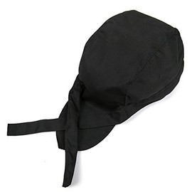 Chefs Cap POWERTOOL Fashion Kitchen Cook Hats Hotel Chef Waiter Work Cap Canvas Elastic Skull Cap Pirate Cap Professional Catering Chef Hat Bandana Cap Ribbon Cap Turban (Black)