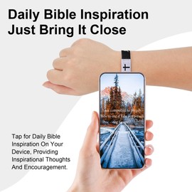 4PCS Daily Bible Verse WWJD Bracelet, Christian Jesus Wearable Bracelet for Women Men - What Would Jesus Do Bracelet Black