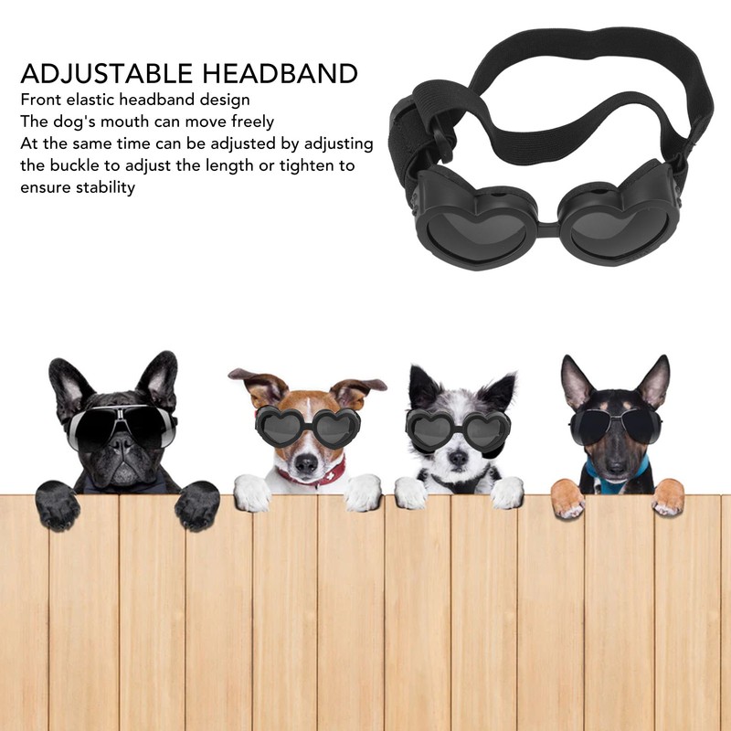 Dog Goggles Windproof Eye Protection Play Cool Handsome Adjustable Heart