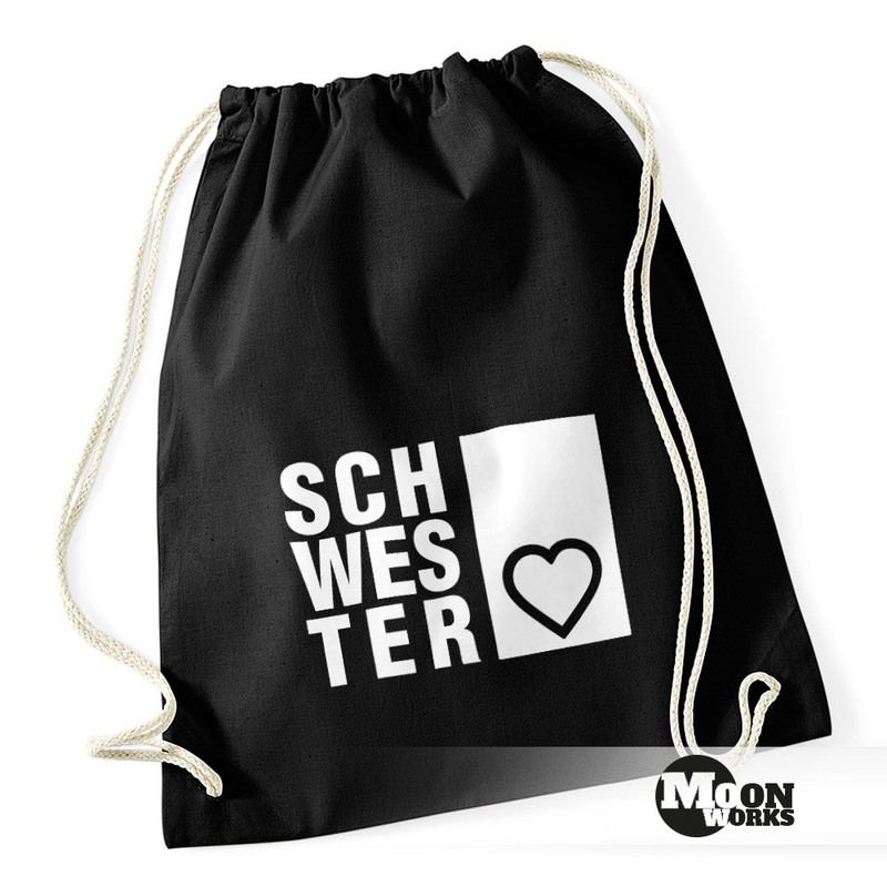 Gym Bag Sister Heart Sister Gift Gym Bag Moonworks®, black
