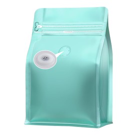 REMTAP Coffee Bags with Valve(50pcs,8oz) Blue High Barrier Aluminumed Foil Flat Bottom Standing Coffee Beans Storage Bags,Reusable Heat Sealable Side Zipper Pouches for Home or Store