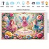 Starlit Patio Fairy Happy Birthday Backdrop Banner Enchanted Garden Party