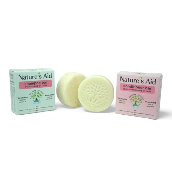 Nature's Aid Volumizing Natural Rice Water Shampoo Bar and Conditioner