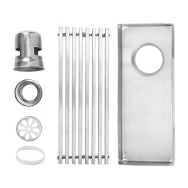Linear Shower Drain Stainless Steel Odor Resistant Rectangular Floor Drain for Home Bathroom Balcony Side Hole