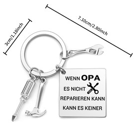 kEUkunHA Father's Day Gift for Grandpa Gift Christmas Father's Day Birthday Valentine's Day Retirement Thank You Gifts Best Keyring Easter Gift New Year Gifts for Grandpa Grandparents, silver