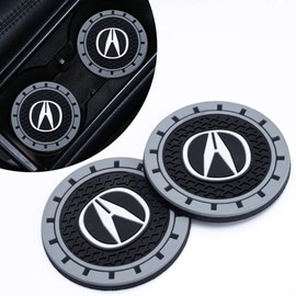 for Acura Car Cup Holder Coaster,Auto Cup Holder Insert Coaster for Acura Integra RSX TSX TL DA DC2 MDX NSX RDX CDX RLX TLX TLX-L, Non-Slip Car Drink Holder Coaster, Black