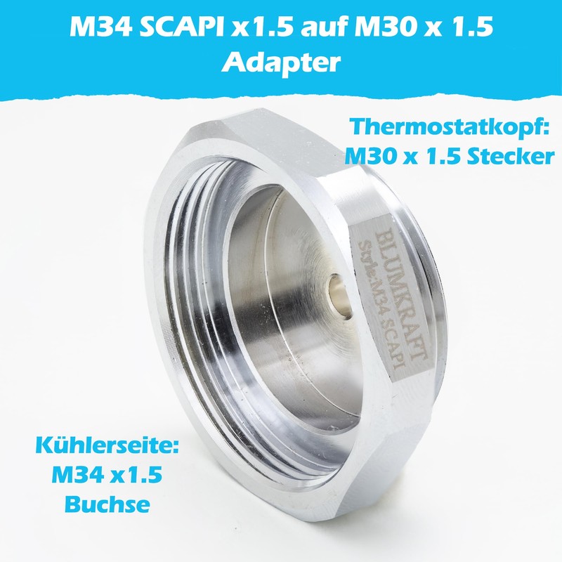 BLUMKRAFT Radiator Adapter Compatible with M34 x1.5 SCAPI (Prototype) to