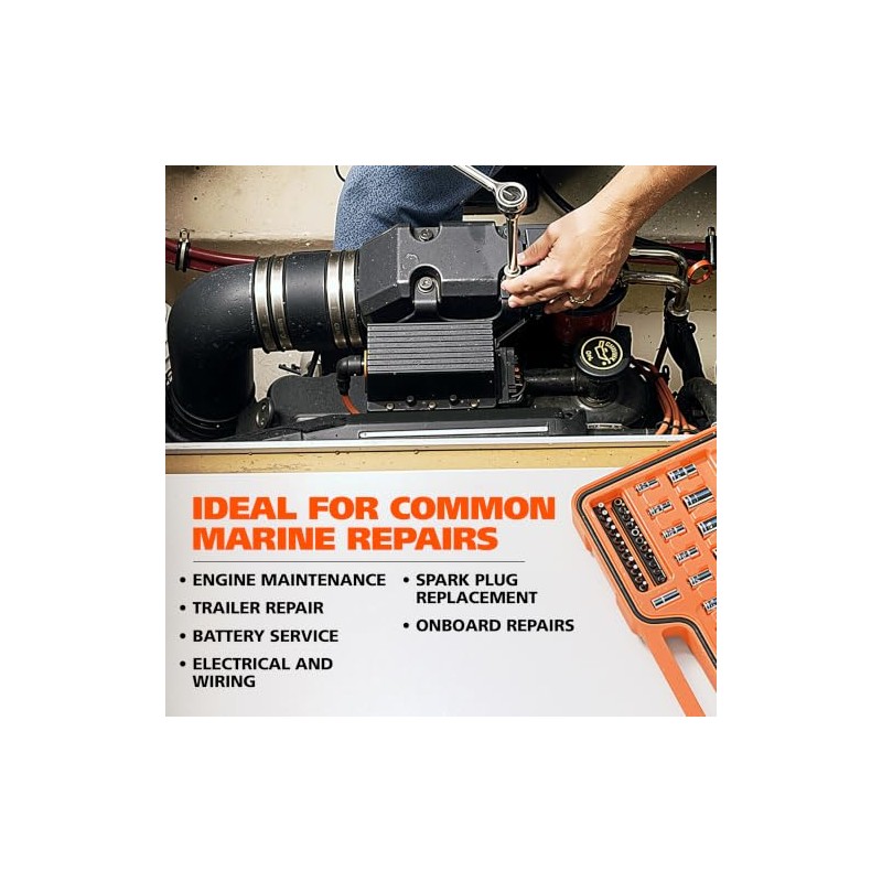 Great Neck MS125 125-Pc Marine Tool Set with Water-Resistant Boat