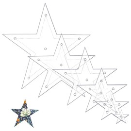NBEADS 6 Pcs Star Acrylic Sewing Template, 6 Sizes Clear Pentagram Template Acrylic Quilting Stencils for Patchwork Quilting DIY Crafts Decoration Scrapbooking Embellishments