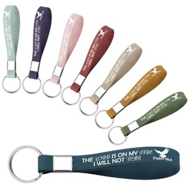 Baipilu 8 Pcs Christian Keychains for Women Men Bible Verse Key Chains Religious Silicone Keychains Christian Gifts Bulk Church Gifts in Bulk Religious Inspirational Scripture Motivational Keyring