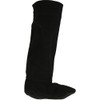 Ladies Fleece Wellie Socks Liners, Black, 3/5 UK