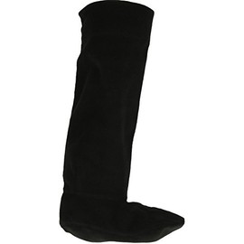 Ladies Fleece Wellie Socks Liners, Black, 3/5 UK