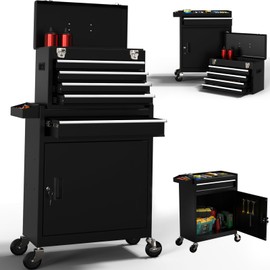 OAKANDO 5-Drawer High Capacity Rolling Tool Chest, Removable Toolbox on Wheels Organizers, Lockable Tool Box Tool Storage Cabine with Drawers and Wheels for Workshop and Warehouse