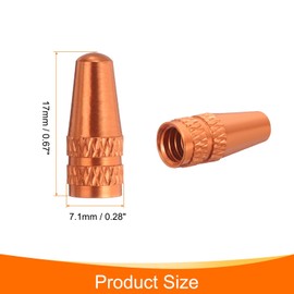 sourcing map 8pcs Bike Valve Caps Anodized Aluminum Road Bicycle Air Tire Valve Caps Dust Caps for MTB Road Racing Bicycle, Orange