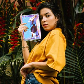 Beavorty Clear TPU Zipper Cosmetic Bag Holographic Color Cosmetic Bag Travel Cosmetic Storage Bag