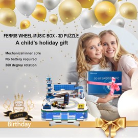 Mievayo 3D Puzzles for Adults Wooden Music Box DIY Construction kit Christmas Crafts for Boys and Girls Birthday Presents