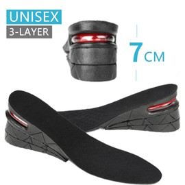 Mens Height Increase Insole Shoe Lift Women Heel Pad Cushion Insert 3 Layer Tall