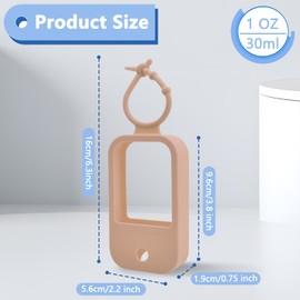 FUNAUPGO Silicone Case Compatible with Touchland Hand Sanitizer Spray (Fit for Power/Glow Mist 1 FL OZ) Hand Sanitizer Holder Protective Case with Silicone Keychain for Travel Backpack - Blush Pink