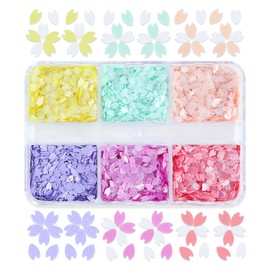 ネイルパーツ 桜 シークイン マカロン 6色 デコパーツ 桜の花びら ホログラム スパンコール ネイルアート ジェルネイル レジン 封入パーツ