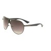 Magnate Flat Top Luxury Turbo Aviator Sunglasses (Gunmetal & Blue