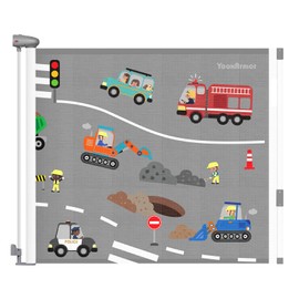 YooxArmor Retractable Baby & Dog Gate | 34" Tall | Extends to 130" Wide | Safety Mesh Gate for Stairs, Indoor/Outdoor, Doorways & Hallways