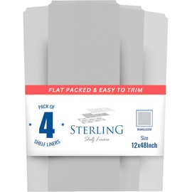 Wire Shelf Liner - 12" x 48" Flat Packed - Set of 4 - Clear - Wire Shelf Liners for Closets, Pantry and More - Plastic Closet Liner for Shelves - Easy to Trim - Wire Rack Cover - Closet Shelf Liner
