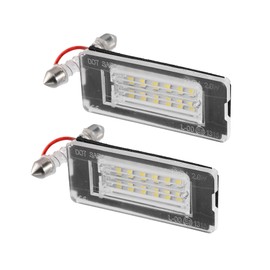 Partuto LED License Plate Light for Mini Cooper Plastic Black - 2 Pcs