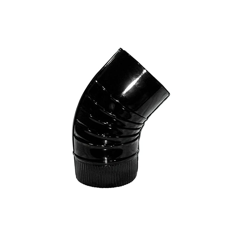 Wolfpack 2201117 130mm Black Glazed Curved Stove Pipe/Corner