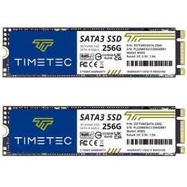 Timetec 256 GBx2 (2 unidades) SSD 3D NAND TLC SATA III 6 Gb/s M.2 2280 NGFF 128 TBW velocidad de lectura de hasta 550 MB/s SLC caché de rendimiento impulso de unidad interna de estado sólido para