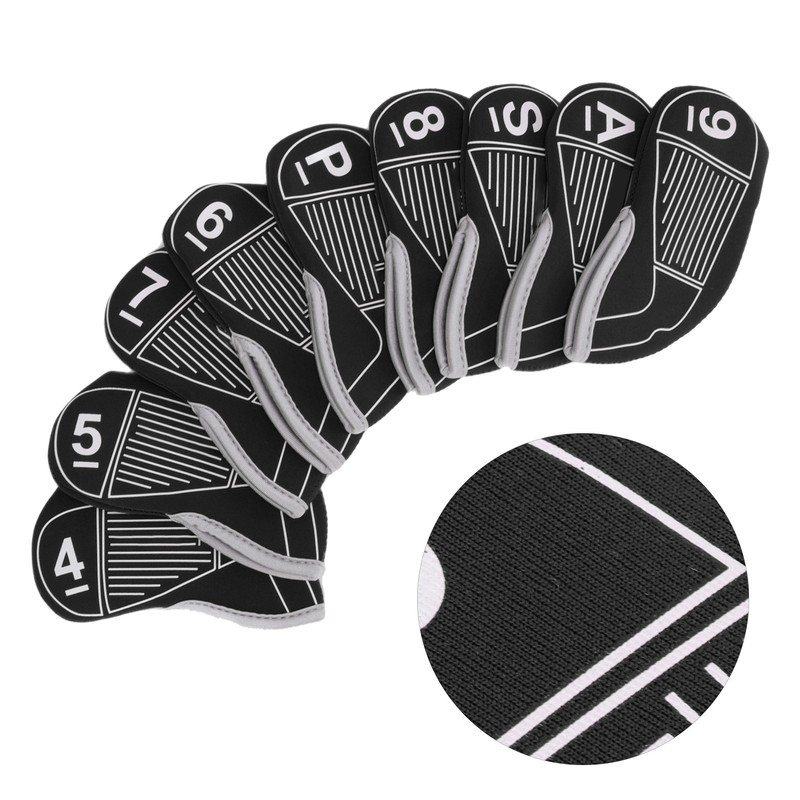 9pcs/set Golf Iron Head Covers Set Waterproof Golf Club Head