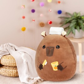 Cuteoy 13.5" Capybara Plush Pillow Cute Plush Toy Soft Stuffed Animal Plushies for Girls Boys Birthday