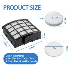 Replacement Filters for Shark Lift-Away Bagless Upright Vacuum NZ850UK NZ860UK AZ912UK, Includes 3 Sponge Filters, 1 HEPA Filter, and 1 Cleaning Brush