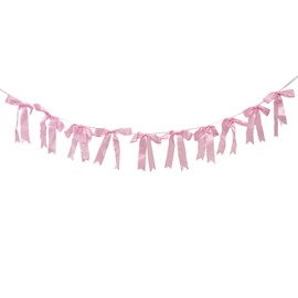 Pink Bow Garland Banner for Bows Birthday/Coquette/Bachelorette Party/Baby Shower Decorations