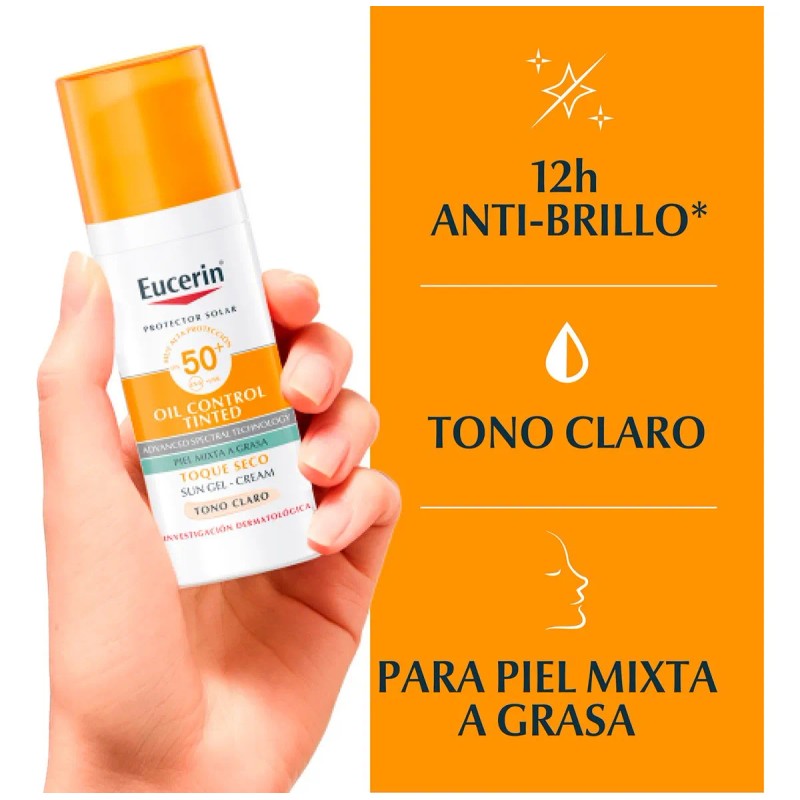 Eucerin Sun Control protector solar facial claro FPS50+ 50ml